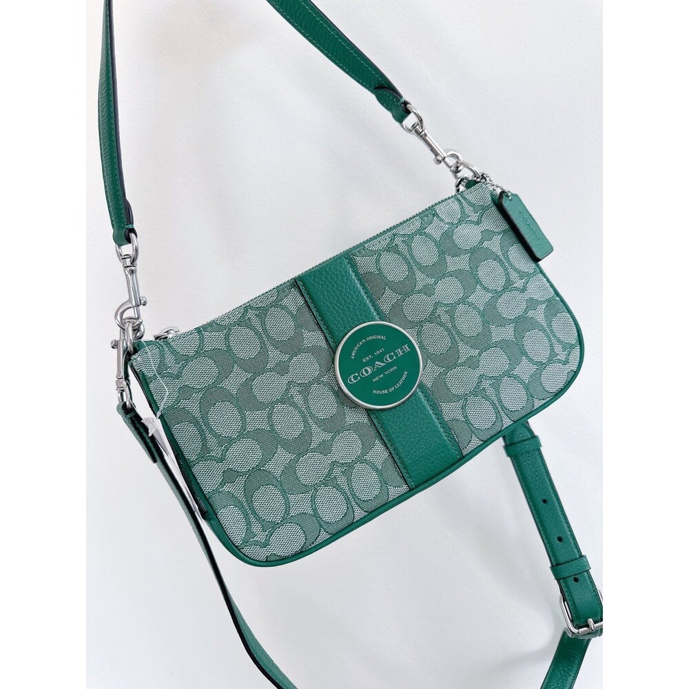 NWT Coach Lonnie Baguette In Signature Jacquard Style No. C8306